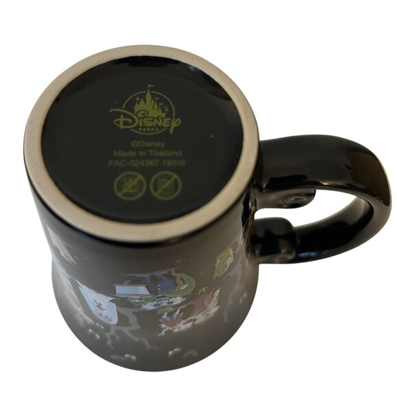 The Haunted Mansion Glow-In-The-Dark Eyes Mug Disney Parks 4.5" Tall Black Spook - Picture 3 of 4